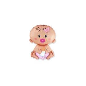 Palloncino Bimba Seduta con Ciuccio alto 13"(33cm), 5pz.
