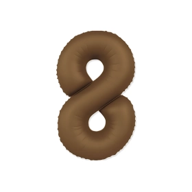 Palloncino Numero 8 Slim Mate Choco Brown Satinato 37" (86cm), 1pz.