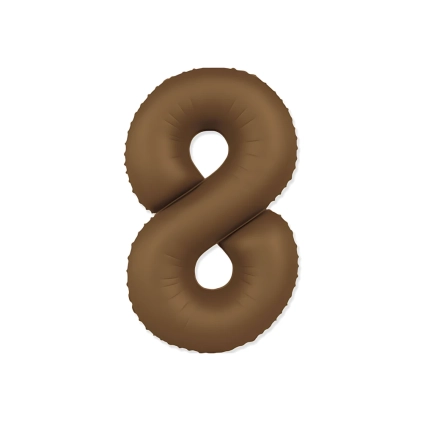 Palloncino Numero 8 Slim Mate Choco Brown Satinato 37" (86cm), 1pz.