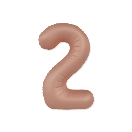 Palloncino Numero 2 Slim Mate Rosa Vintage Satinato 37" (86cm), 1pz.