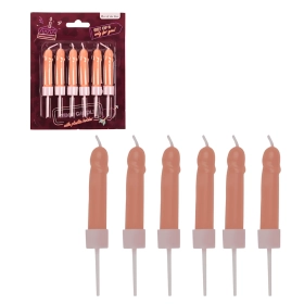 Candele chiare a forma di Pene, 6pz