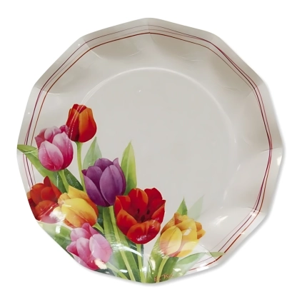 Piatti Grandi Tulipani Colorati da 27cm, 8pz.