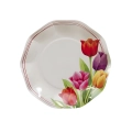 Piatti Bianchi piccoli con Tulipani Colorati 21cm, 10pz.