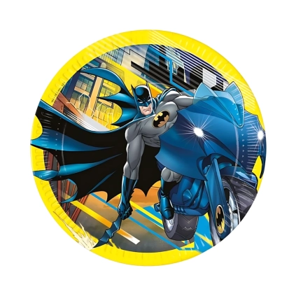 Piatti di Carta Grandi Batman 23cm ,8pz