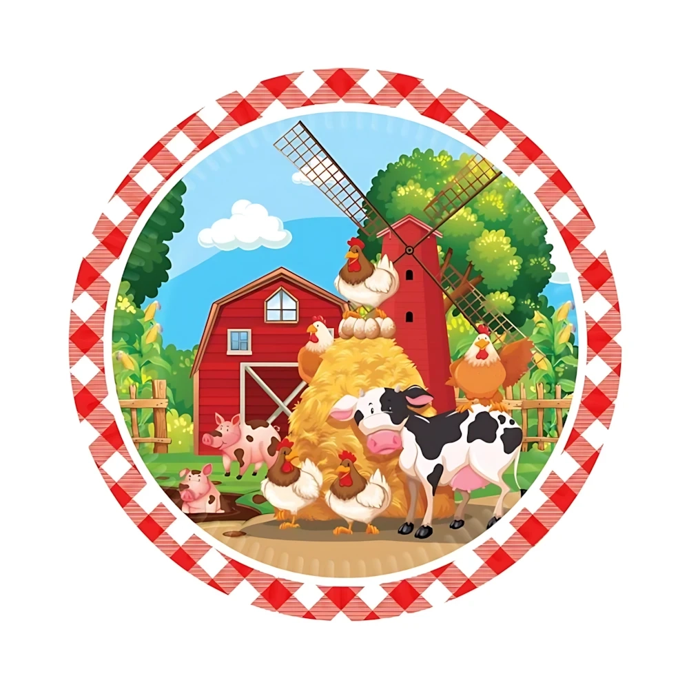 Piatti di Carta Grandi Fattoria 23cm ,8pz