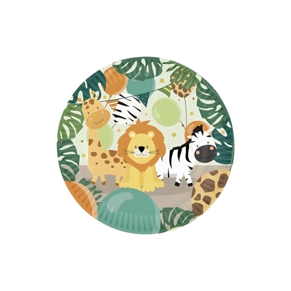 Piatti di Carta Piccoli Safari 18cm ,8pz