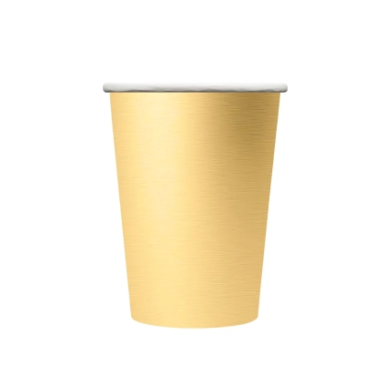 Bicchiere in carta 250cc Oro metal – Confezione da 15 pezzi