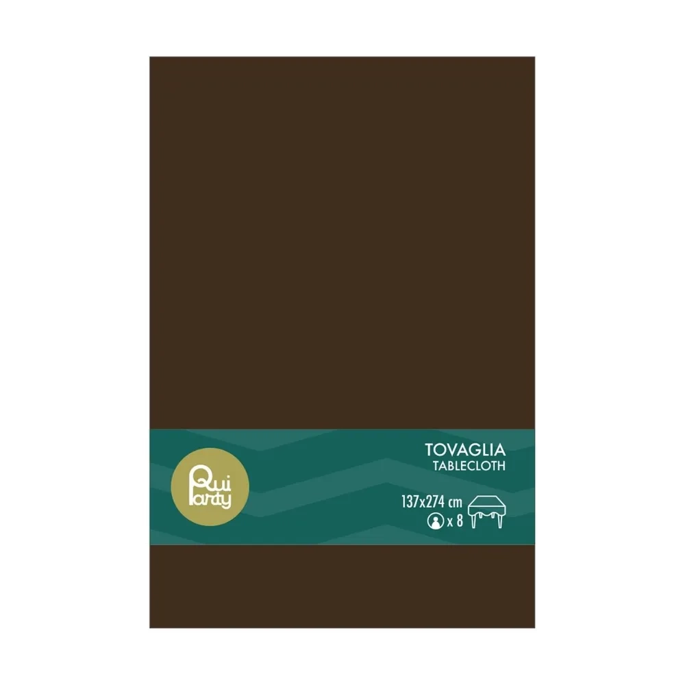 Tovaglia in plastica 137x274cm Marrone – monouso 1pz