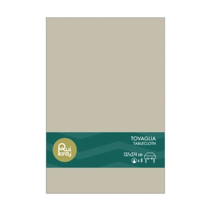 Tovaglia in plastica 137x274cm Tortora – monouso 1pz