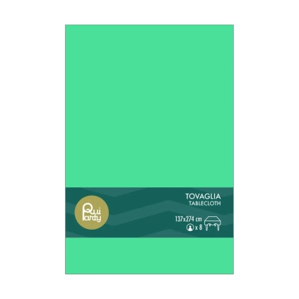Tovaglia in plastica 137x274cm Verde – monouso 1pz