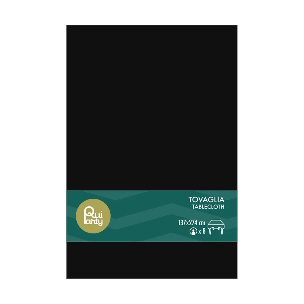Tovaglia in plastica 137x274cm Nera – monouso 1pz