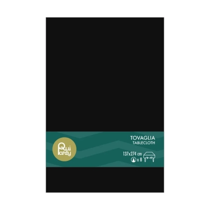 Tovaglia in plastica 137x274cm Nera – monouso 1pz