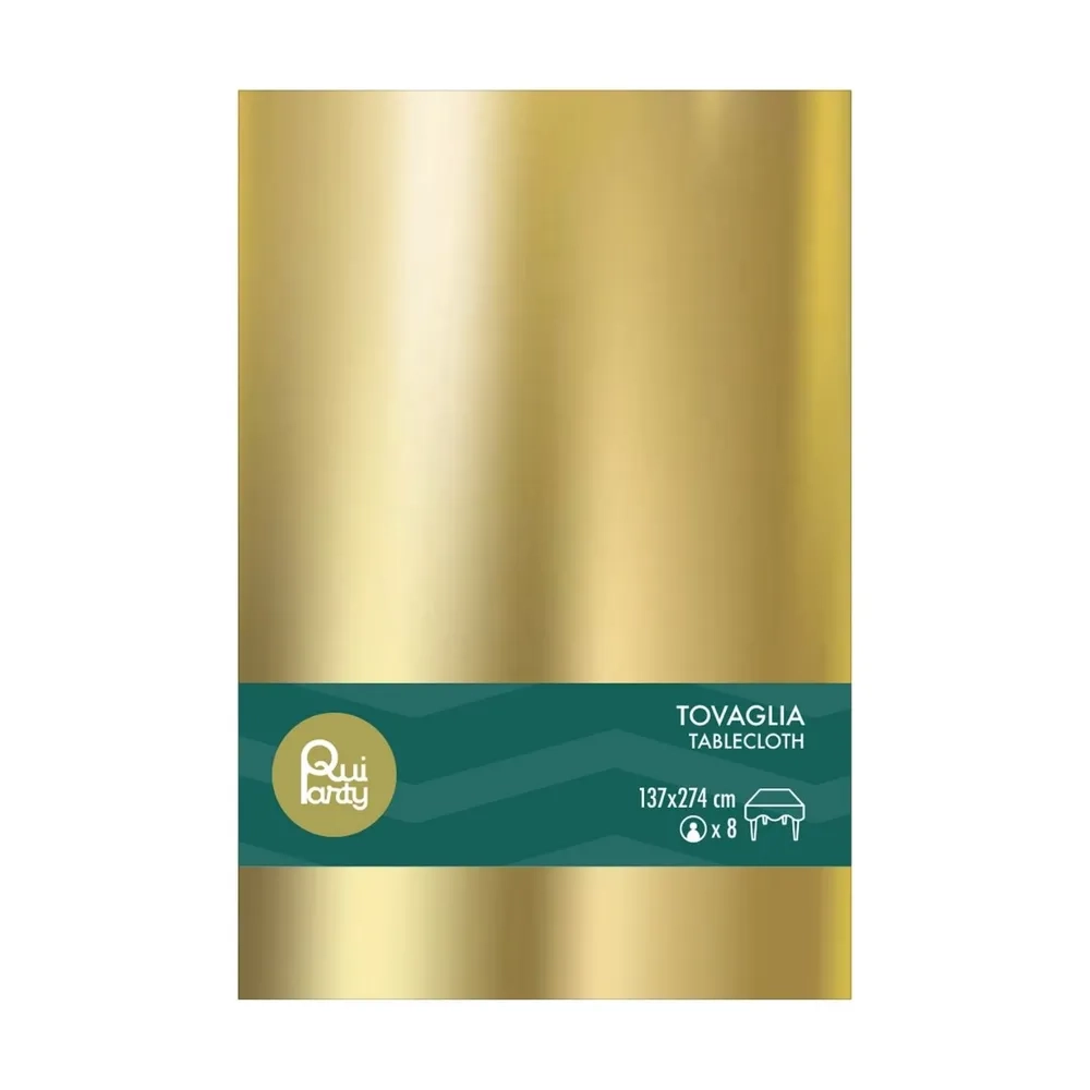 Tovaglia in plastica 137x274cm Oro metal