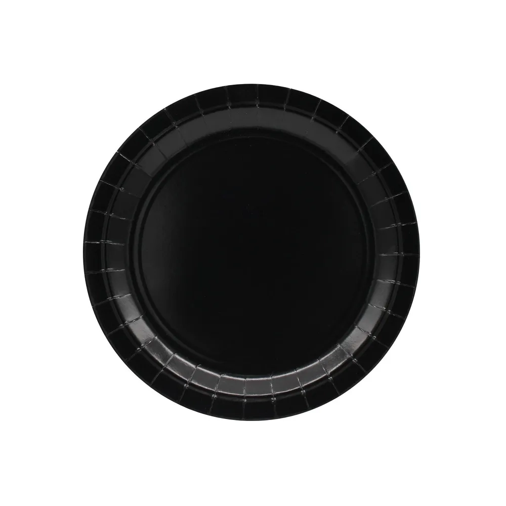 Piatto in carta 18cm Nero – Confezione da 15 pezzi