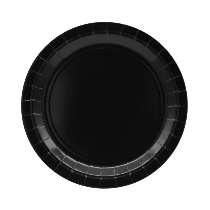 Piatto in carta 24cm Nero – Confezione da 15 pezzi