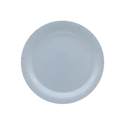 Piatto in carta 18cm Celeste fumo – Confezione da 15 pezzi