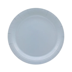 Piatto in carta 24cm Celeste fumo – Confezione da 15 pezzi