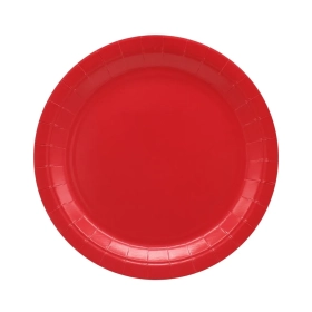 Piatto in carta 24cm Rosso – Confezione da 15 pezzi