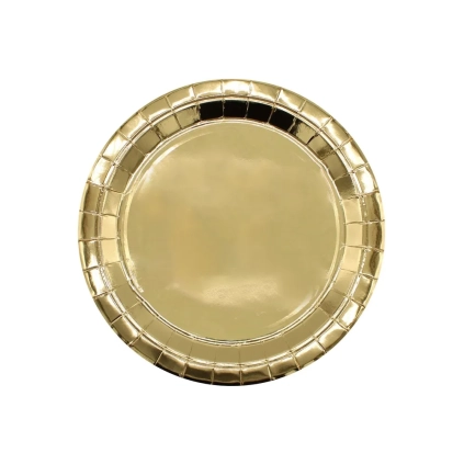 Piatto in carta 18cm Oro metal – Confezione da 15 pezzi