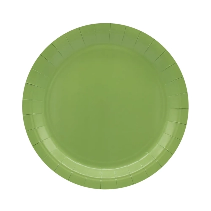 Piatto in carta 24cm Verde salvia – Confezione da 15 pezzi
