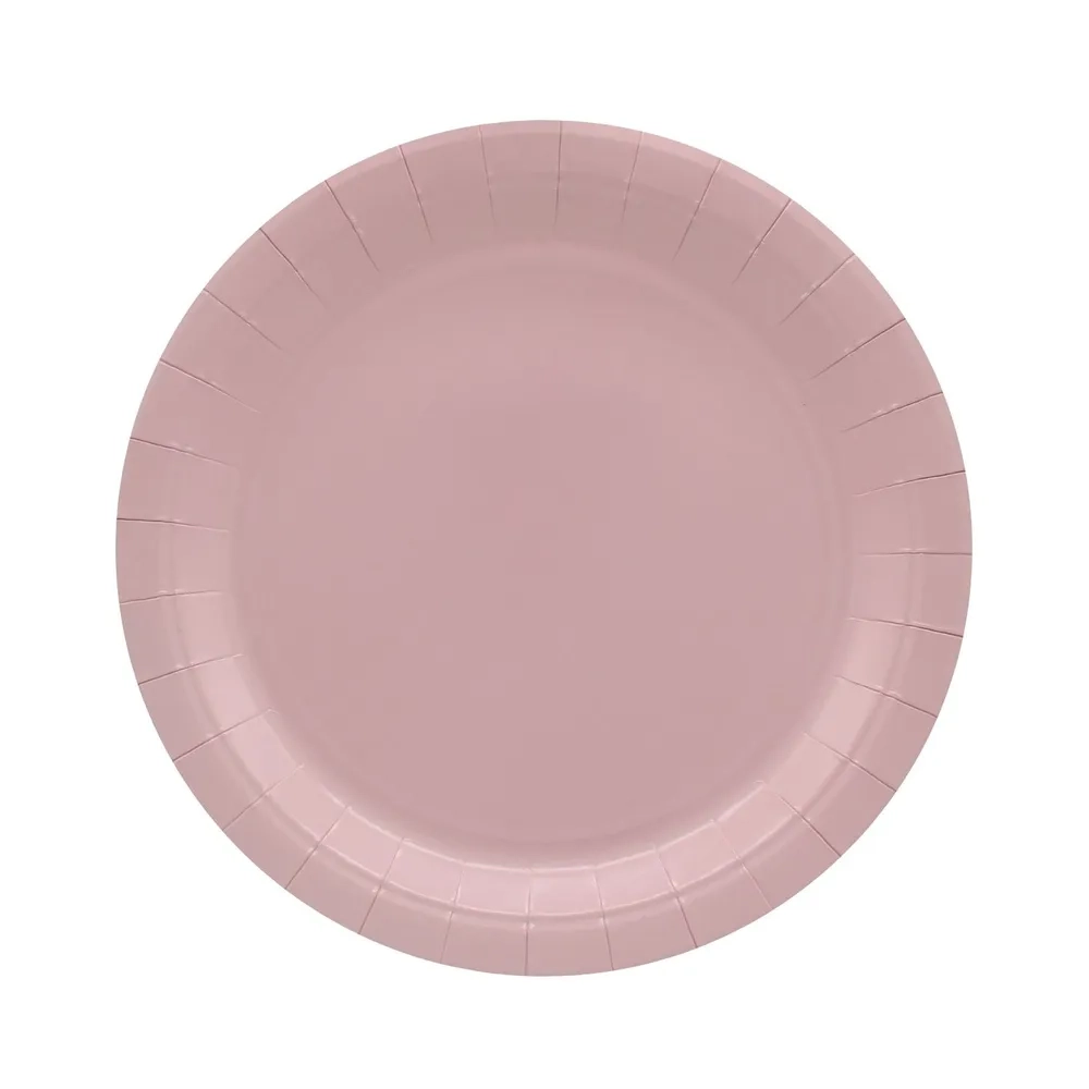 Piatto in carta 24cm Rosato – Confezione da 15 pezzi