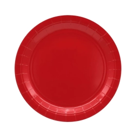 Piatto in carta 24cm Rosso scuro – Confezione da 15 pezzi