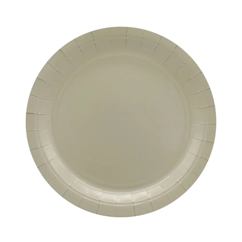 Piatto in carta 24cm Tortora,. – Confezione da 15 pezzi