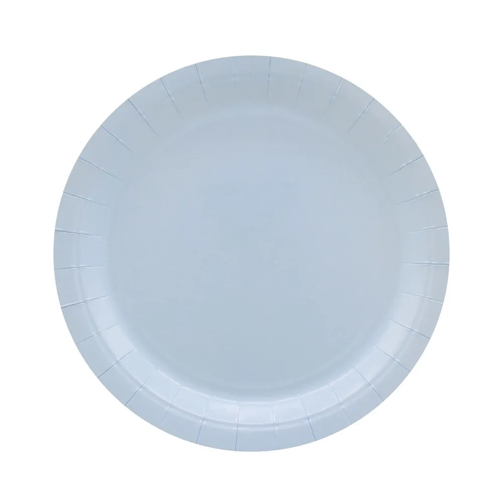Piatti in carta Celeste Chiaro 24cm – Confezione da 15 pezzi
