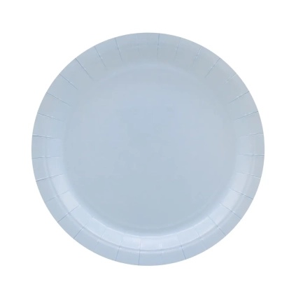 Piatti in carta Celeste Chiaro 24cm – Confezione da 15 pezzi