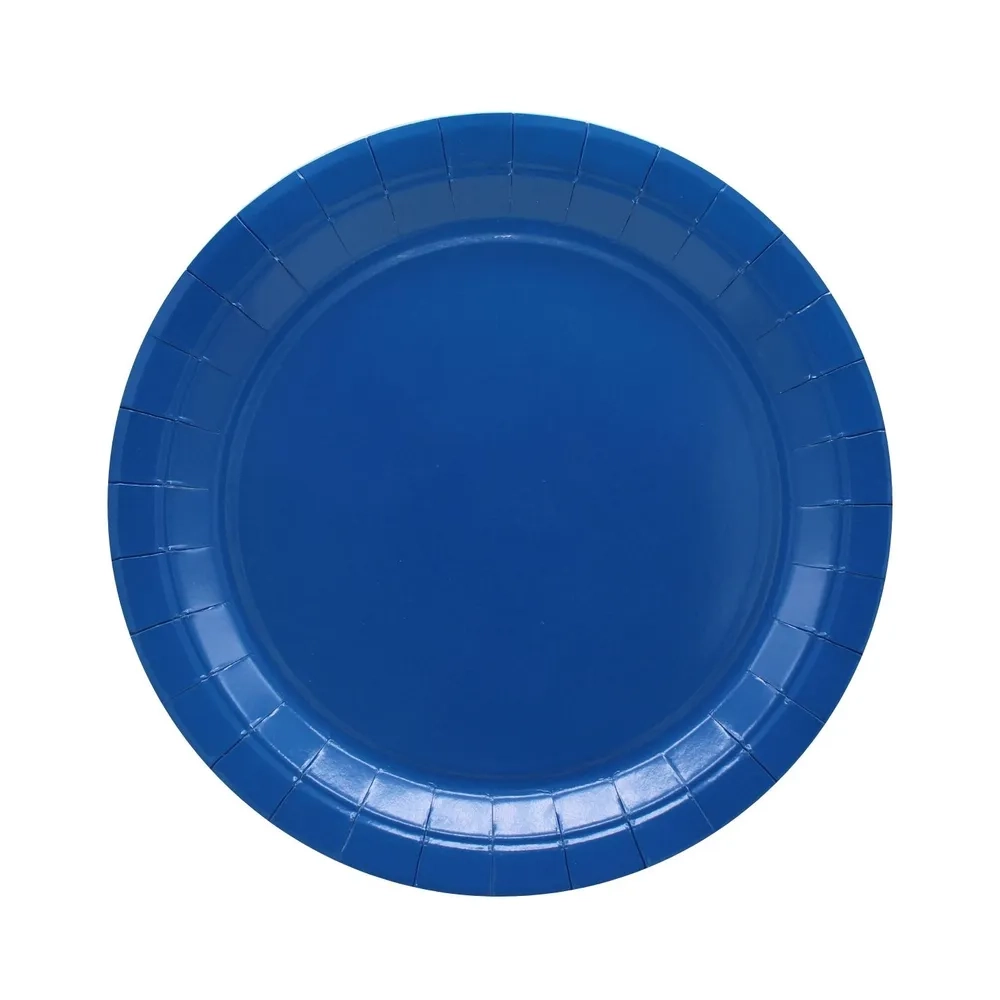 Piatti in carta Blu 24cm – Confezione da 15 pezzi
