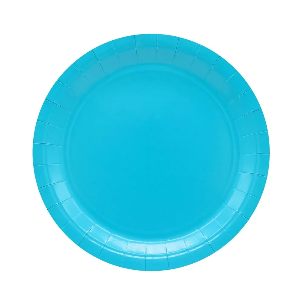Piatti in carta Turchese 24cm – Confezione da 15 pezzi