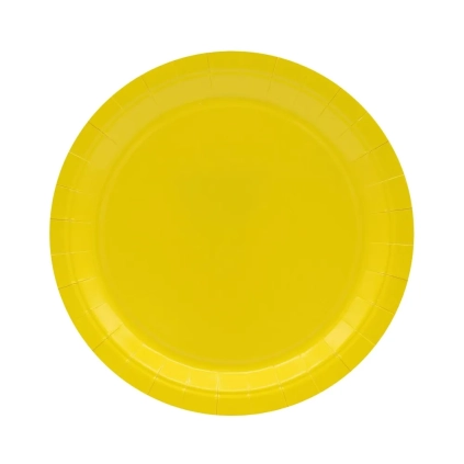 Piatti in carta Giallo 24cm – Confezione da 15 pezzi