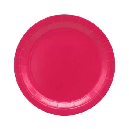 Piatti fucsia in carta 24 cm | Confezione da 15 pz
