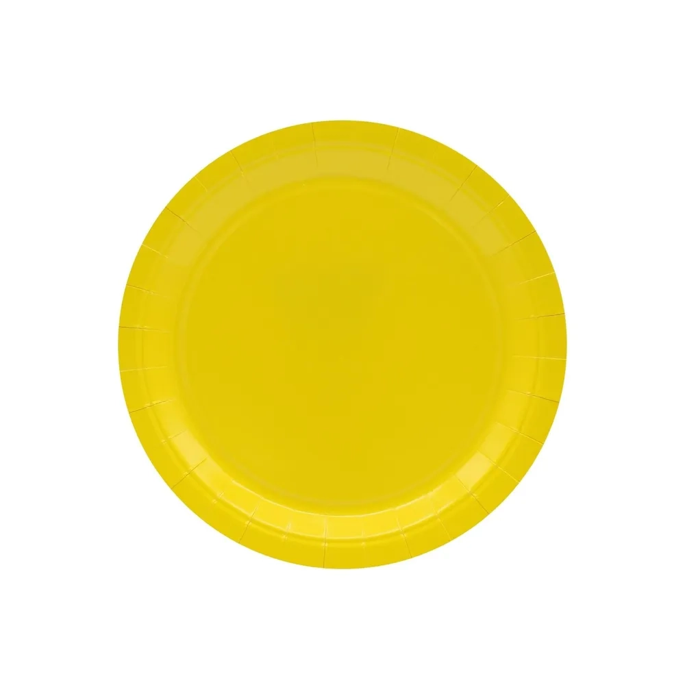 Piatti in carta Giallo 18cm – Confezione da 15 pezzi