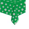 Tovaglia in Plastica verde con palloni calcio 140x270cm, 1pz.
