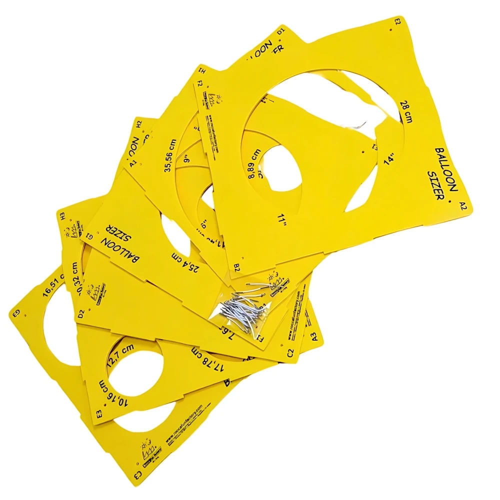 Cubo Balloon Sizer in policarbonato 3mm giallo, 1pz.
