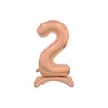 Palloncino numero 2 Rosa Gold standing super shape 30" (76cm) in mylar, 1pz.