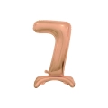 Palloncino numero 7 Rosa Gold standing super shape 30" (76cm) in mylar, 1pz.