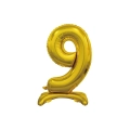 Palloncino numero 9 Oro standing super shape 30" (76cm) in mylar, 1pz.