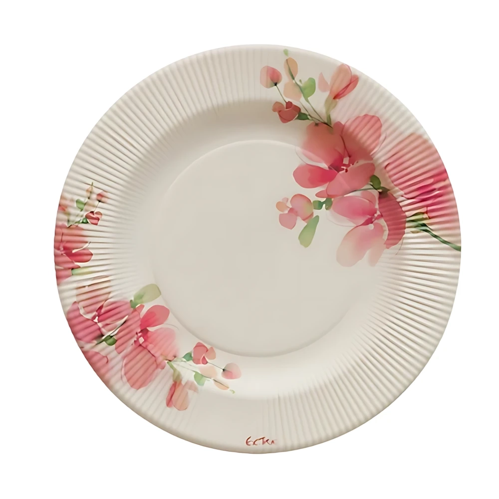Piatti Pink Flowers grandi Righe 27cm, 8pz.