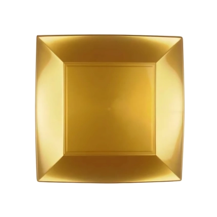 Piatto Piano Nice quadrato Oro 23cm, 6pz.