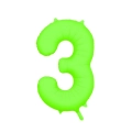 Palloncino Mylar Numero 3 Verde Neon 34'' (86cm), 1pz.