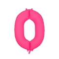 Palloncino Mylar Numero 0 Fucsia Neon 34'' (86cm), 1pz.