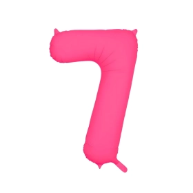 Palloncino Mylar Numero 7 Fucsia Neon 34'' (86cm), 1pz.