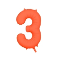 Palloncino Mylar Numero 3 Arancione Neon 34'' (86cm), 1pz.