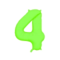 Palloncino Mylar Numero 4 Verde Neon 34'' (86cm), 1pz.