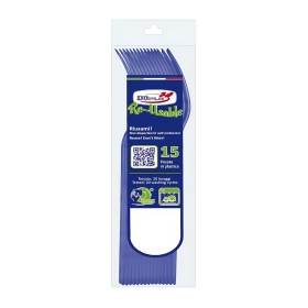 Forchette Compact Blu in plastica riutilizzabili e lavabili in lavastoviglie, 15pz
