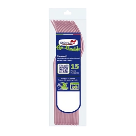 Forchette Compact Rosa in plastica riutilizzabili e lavabili in lavastoviglie, 15pz