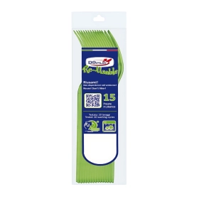 Forchette Compact Verde Acido in plastica riutilizzabili e lavabili in lavastoviglie, 15pz