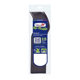Forchette Compact Nero in plastica riutilizzabili e lavabili in lavastoviglie, 15pz